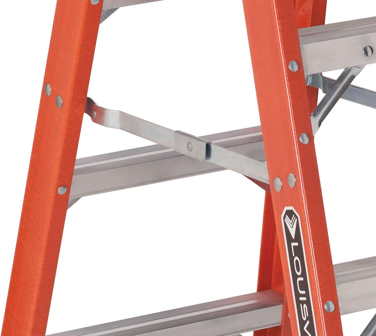 Louisville Ladder FM1406HD 6ft Fiberglass Twin Step Ladder, Type IAA, 375lb Load Capacity